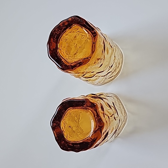 S/2 Vintage Retro Driftwood Amber by Seneca Highball Glasses - Picture 4 of 4
